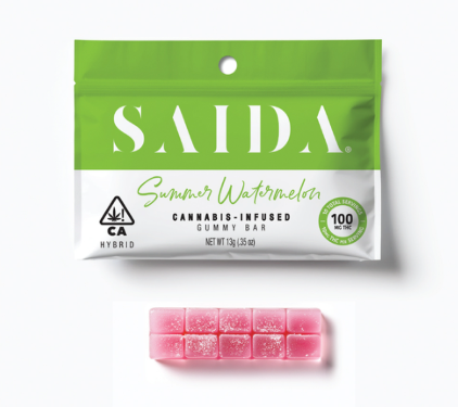 Photograph of product: SUMMER WATERMELON 100MG GUMMY BAR