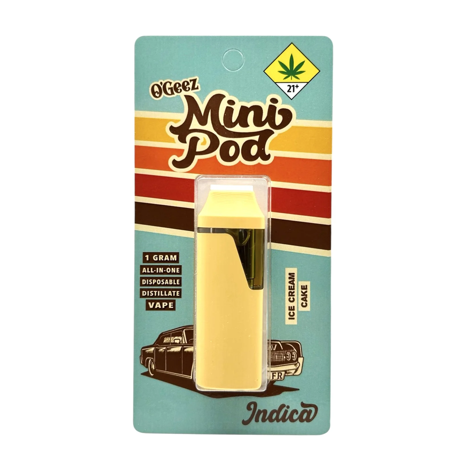 Photograph of product: O'Geez | Ice Cream Cake | Mini Pods | Distillate | Disposable | 1g