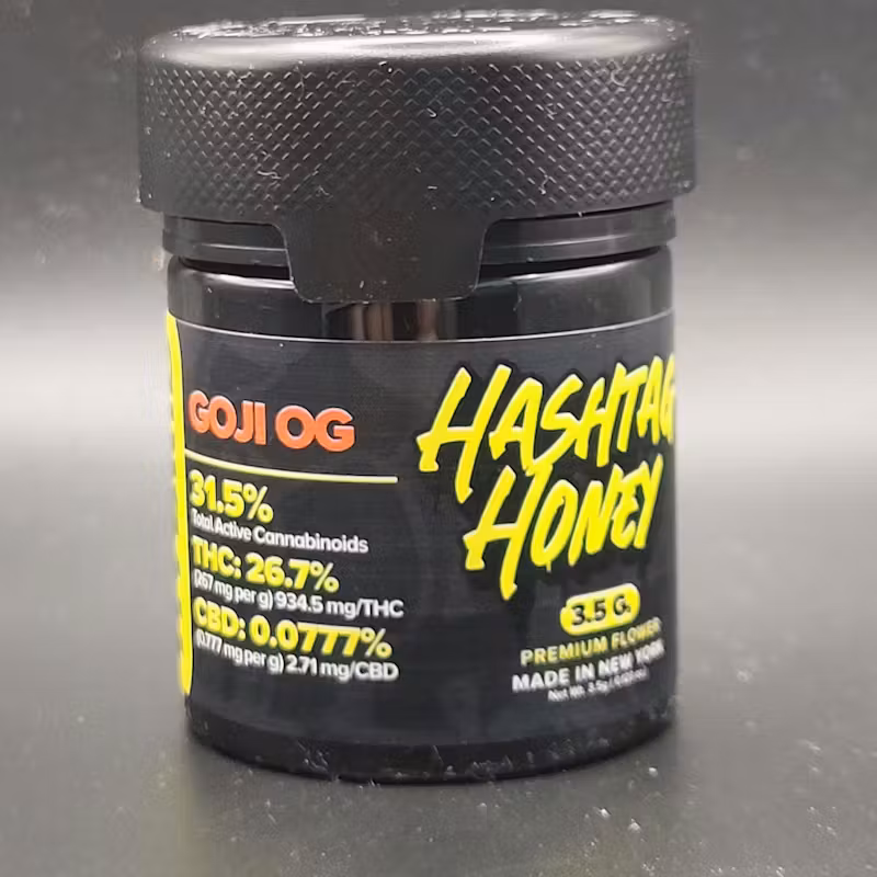 Photograph of product: au chocolattag Honey | Goji OG flower, jar 3.5g