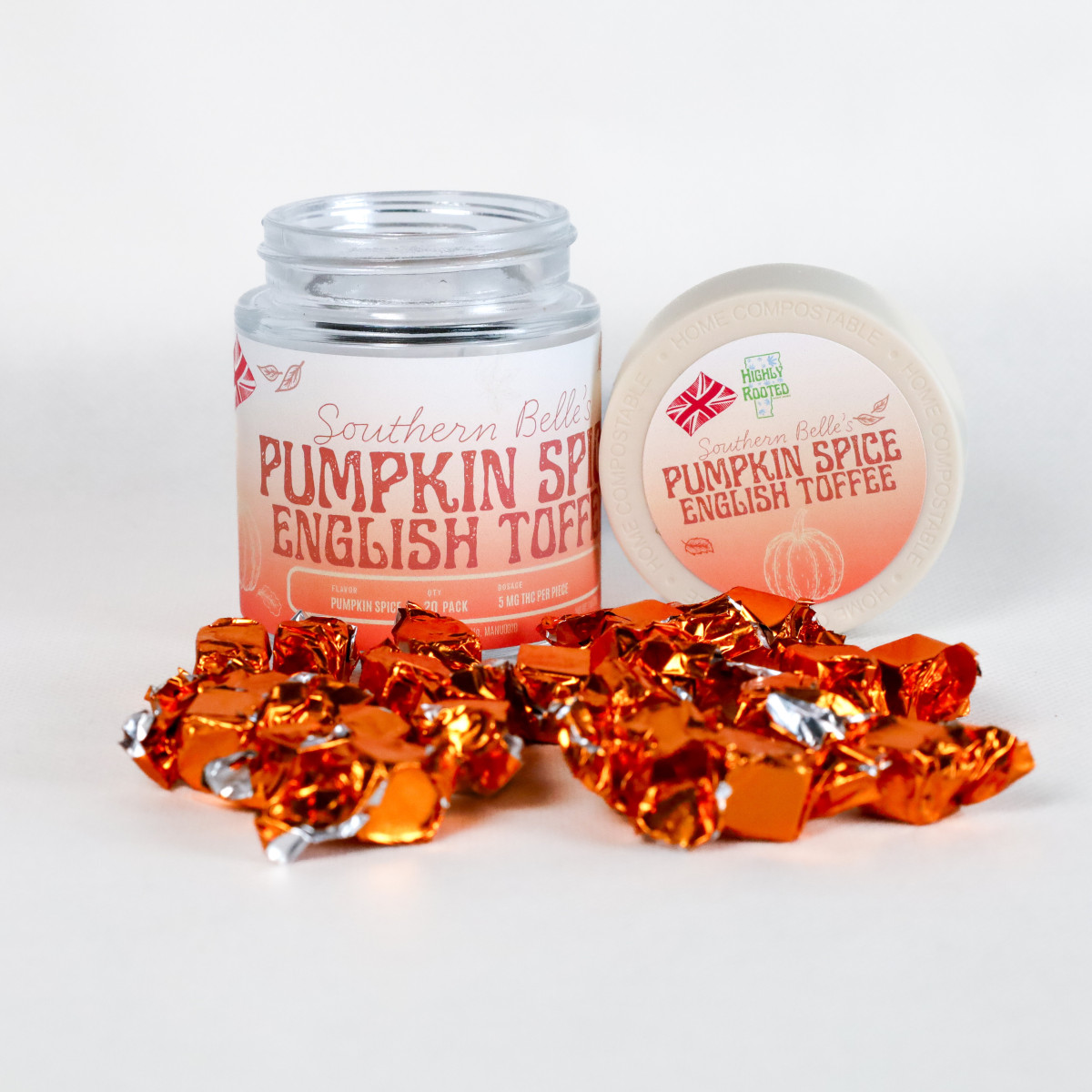 Photograph of product: Southern Belle's Pumpkin Spice English Toffee
