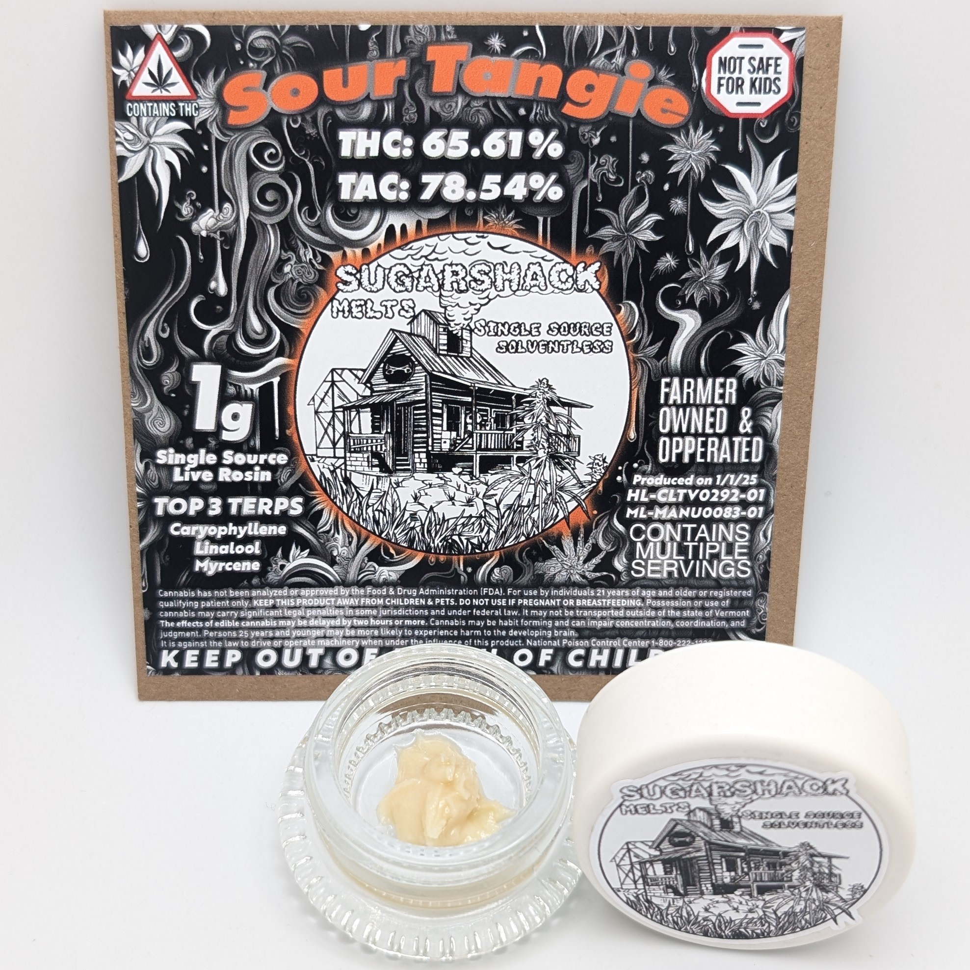 Photograph of product: Sour Tangie 1g Live Rosin