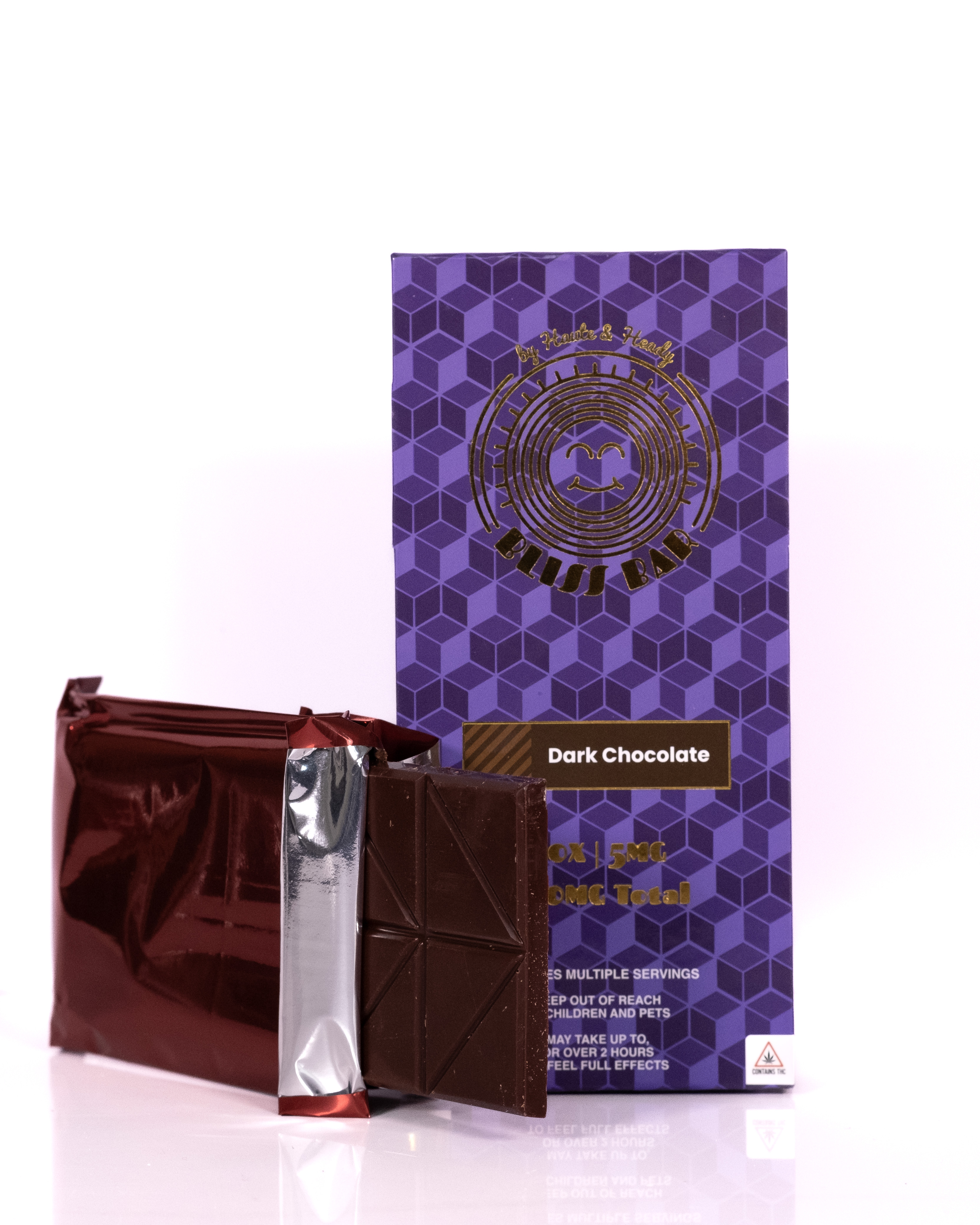 Photograph of Product: Haute & Heady - 100mg Bliss Bars - Dark Chocolate