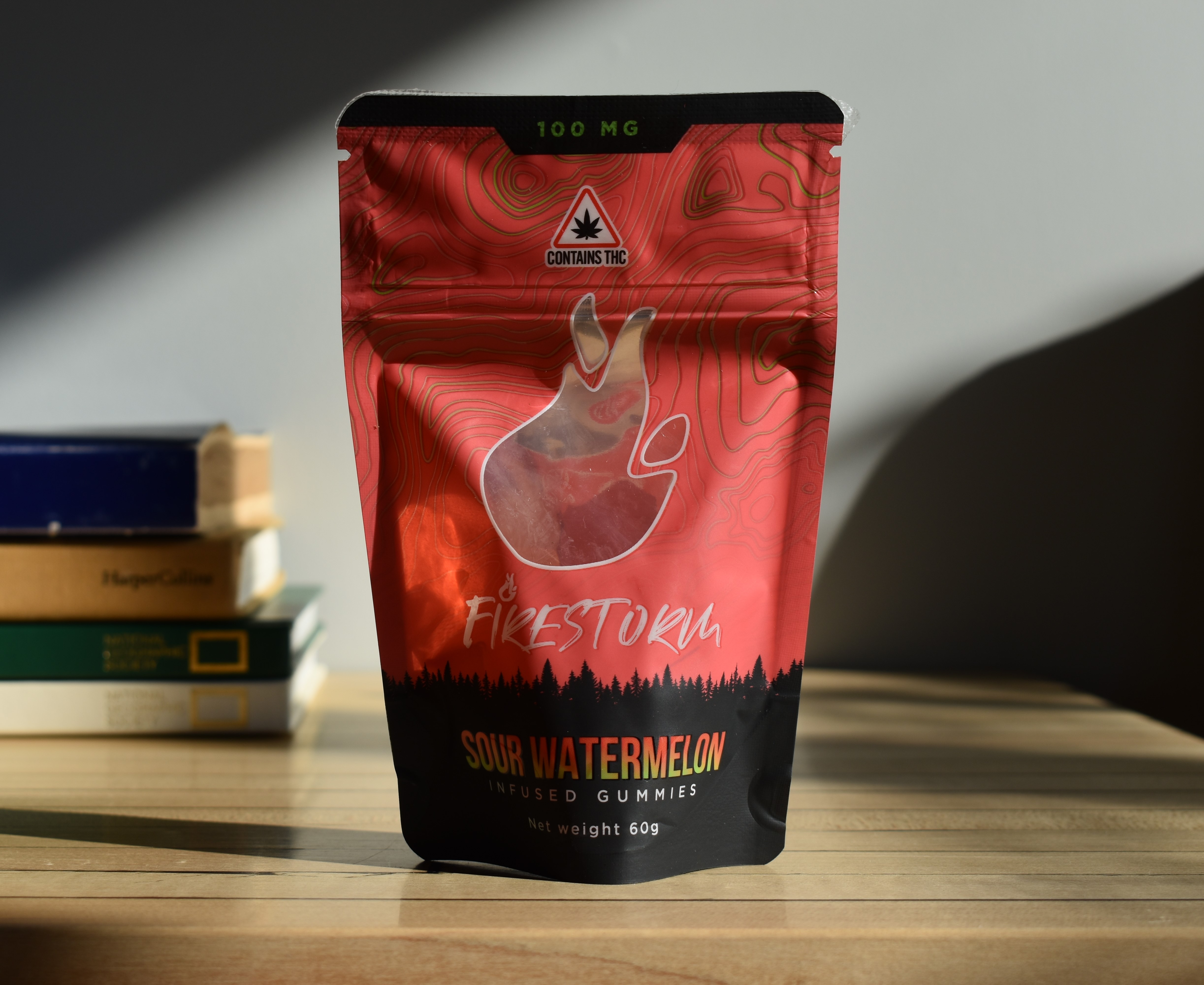 Photograph of product: Firestorm // 10mg | 100mg Sour Watermelon Gummies
