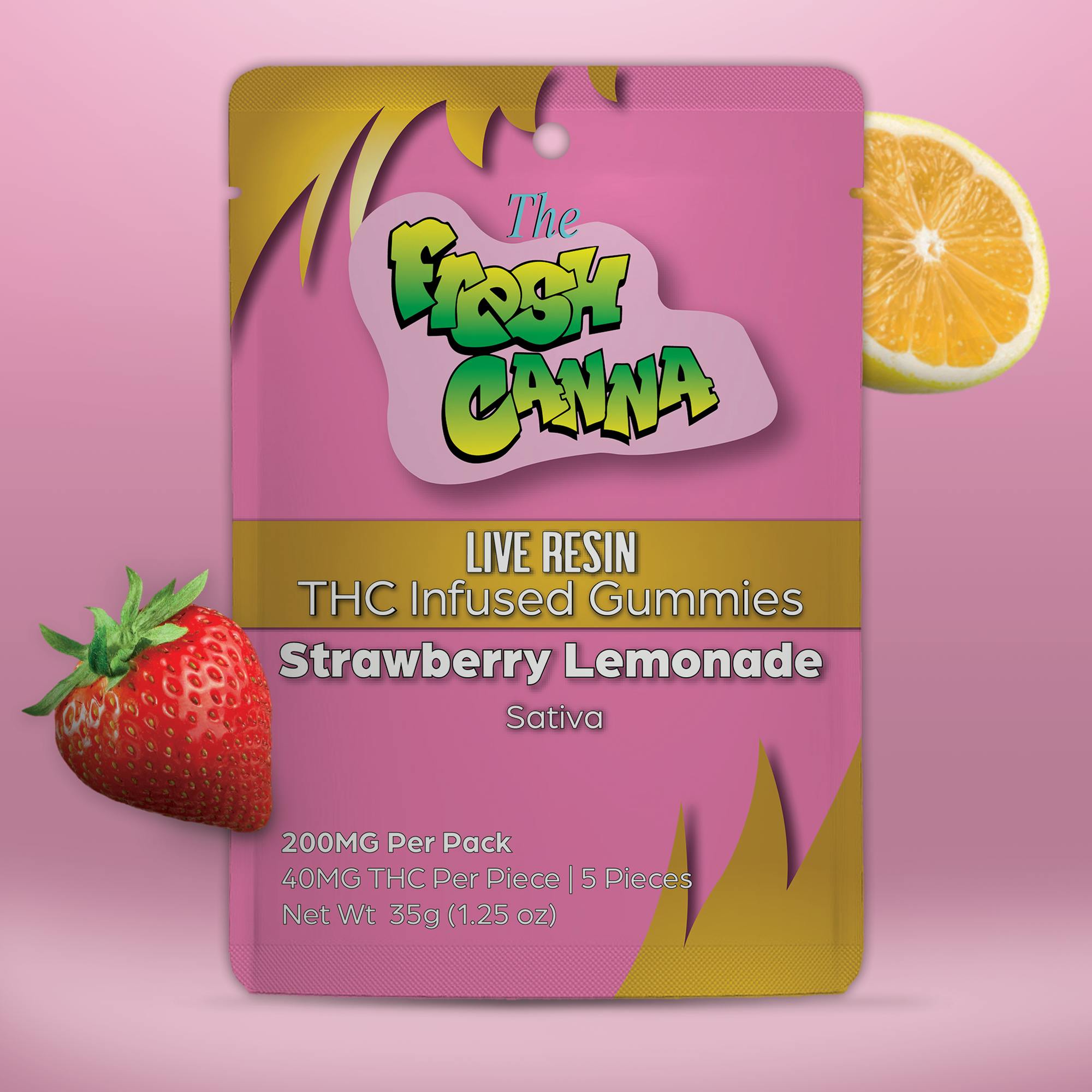 Photograph of product: Fresh Canna | Strawberry Lemonade | 200mg | Live Resin Gummies