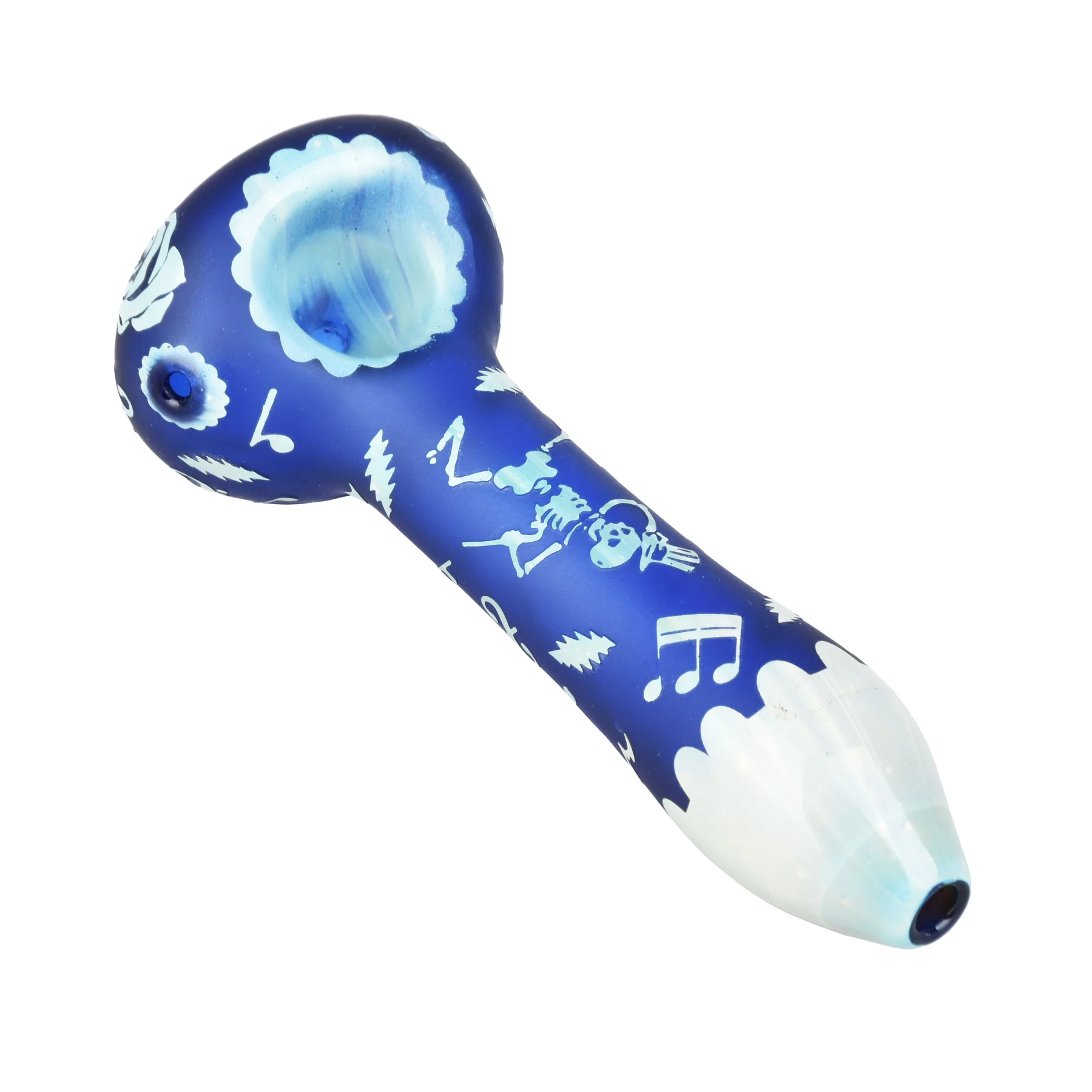 Photograph of product: Grateful Dead x Pulsar Ethereal Music Etched - Spoon Pipe - 4.75" - Blue