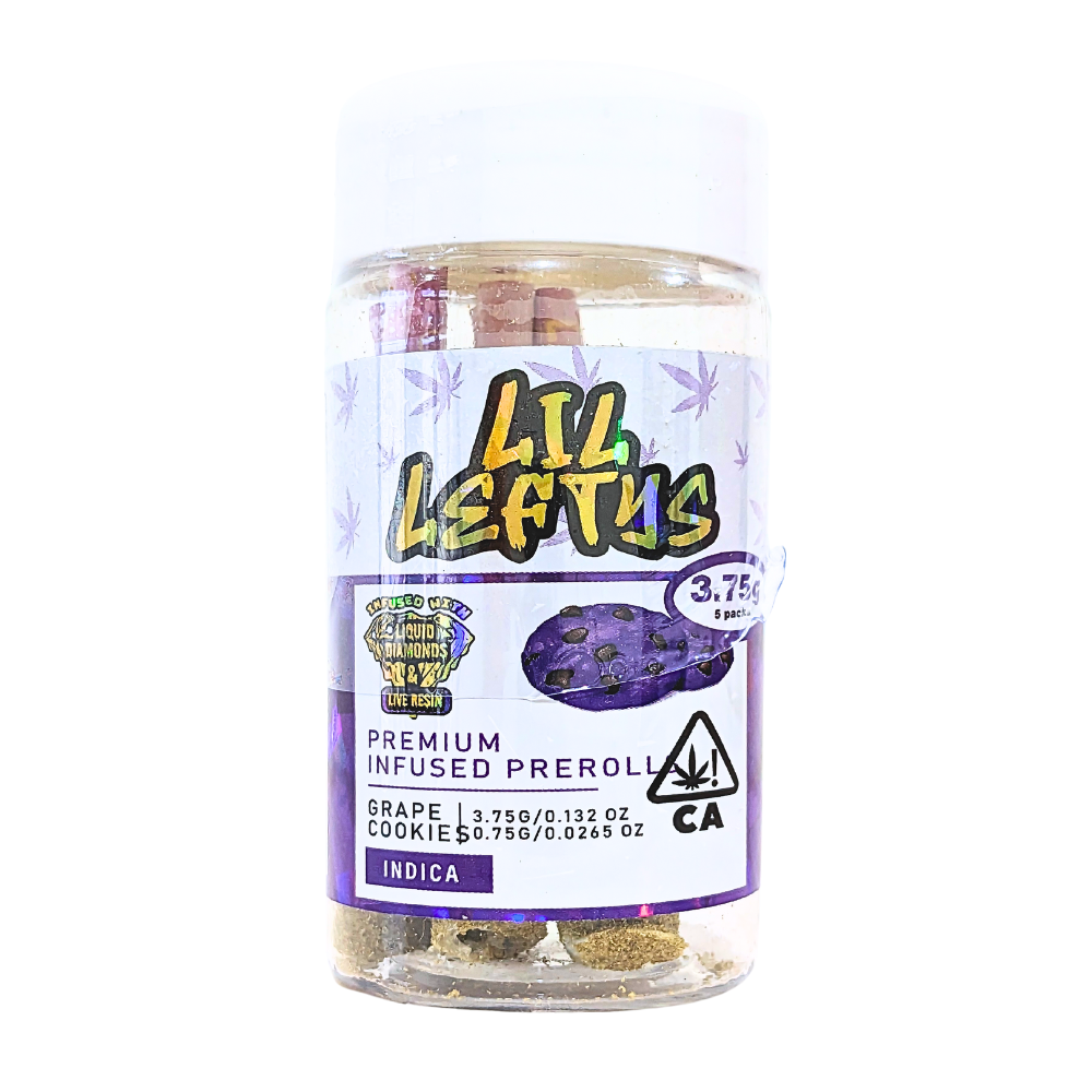 Photograph of product: Left Coast Lil Leftys Infused 3.75g 5pk - Grape Cookies (I)