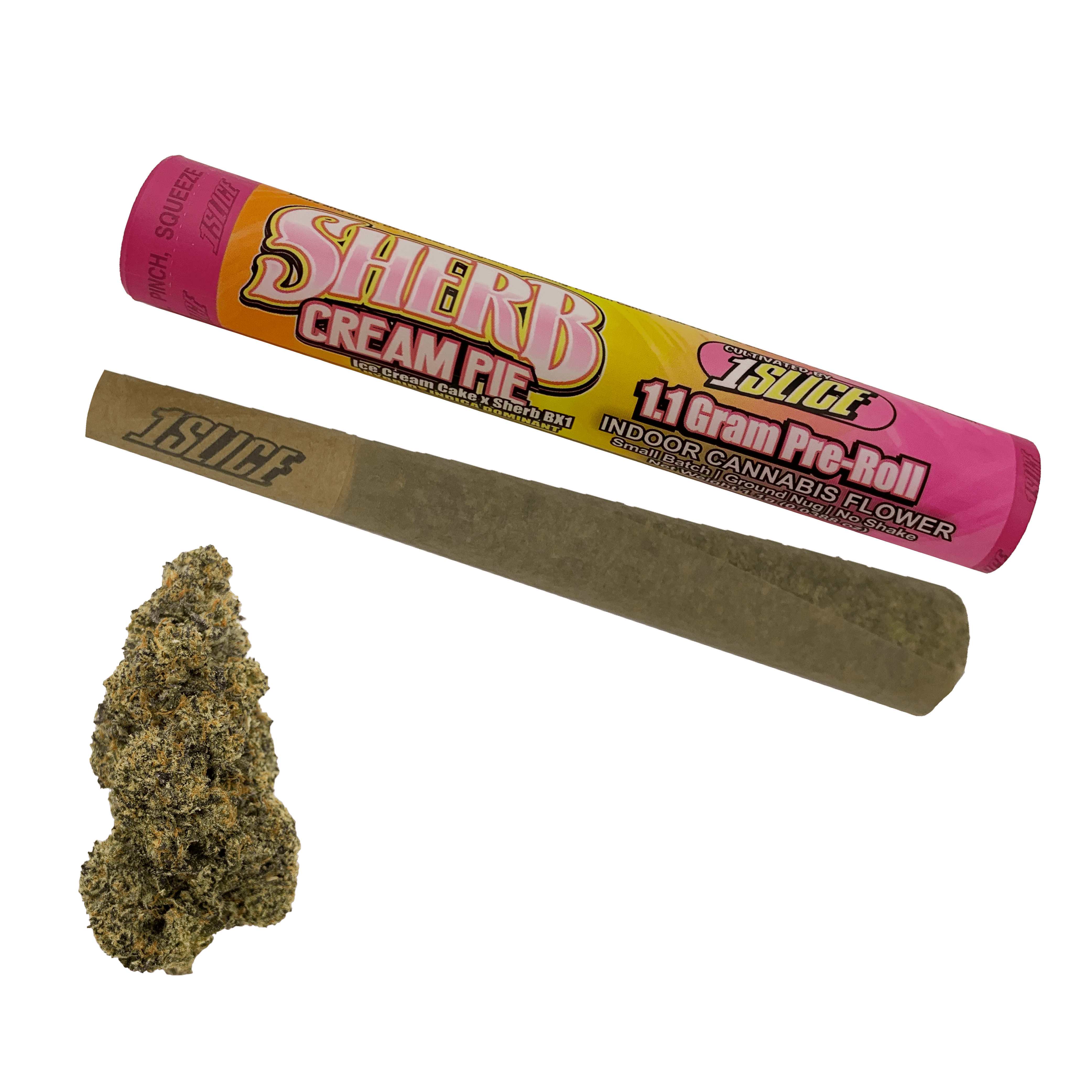 Photograph of product: 1Slice | Pre Roll | Sherb Cream Pie | 1.1g