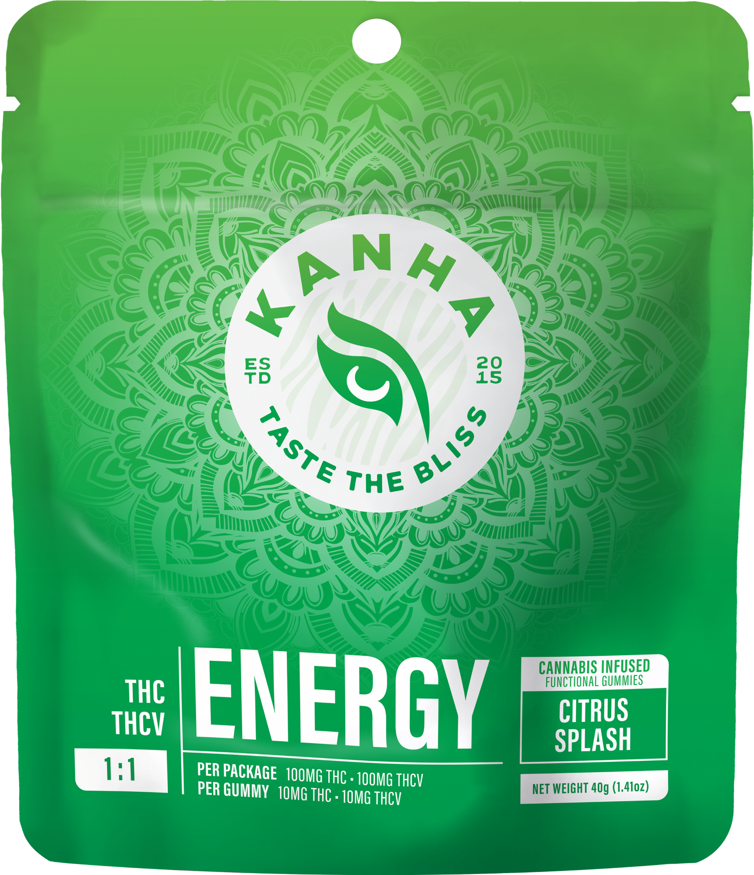 Photograph of product: Citrus Splash FX | 10mg THC: 10mg THCV | 10pk Gummies | KANHA