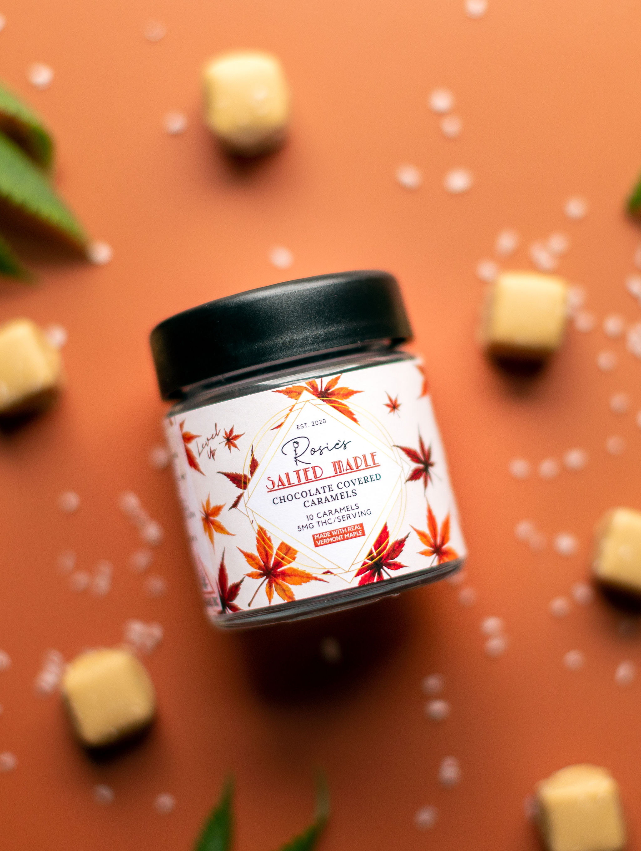Photograph of product: Rosie's - 5mg Caramels - Salted Maple