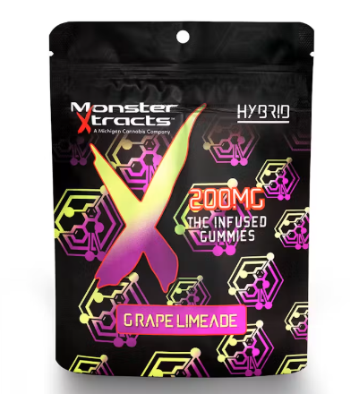 Photograph of product: MONSTER XTRACTS - Grape Limeade Gummies 200mg
