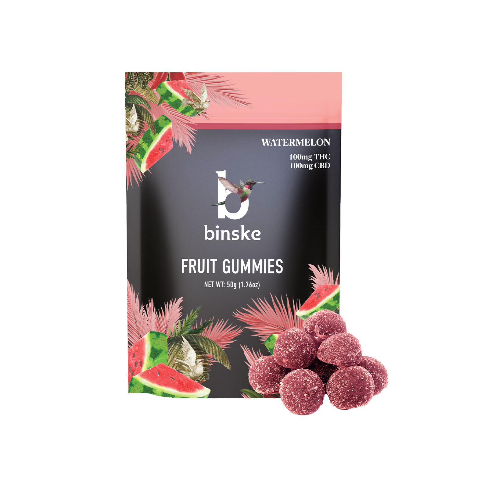Photograph of product: Watermelon 1:1 Gummies | 100mg 10pk