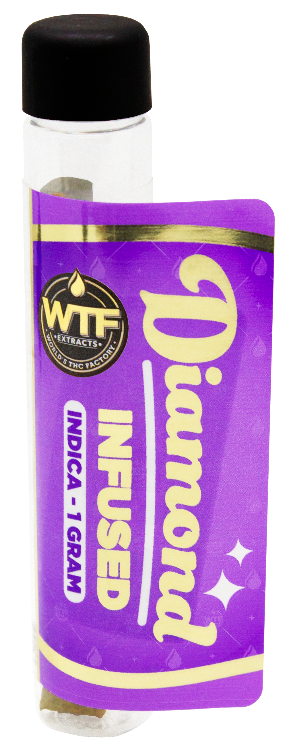 Photograph of product: WTF - Diamond Infused Preroll - Banana Beignets (H) (1.0g)