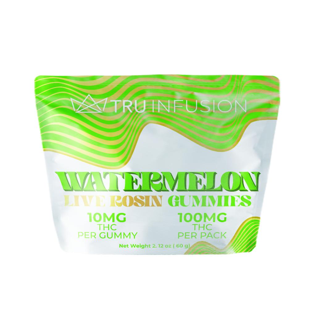 Photograph of product: TRU INFUSION - GUMMIES ROSIN - 100MG - 10PK - WATERMELON - Oui'd