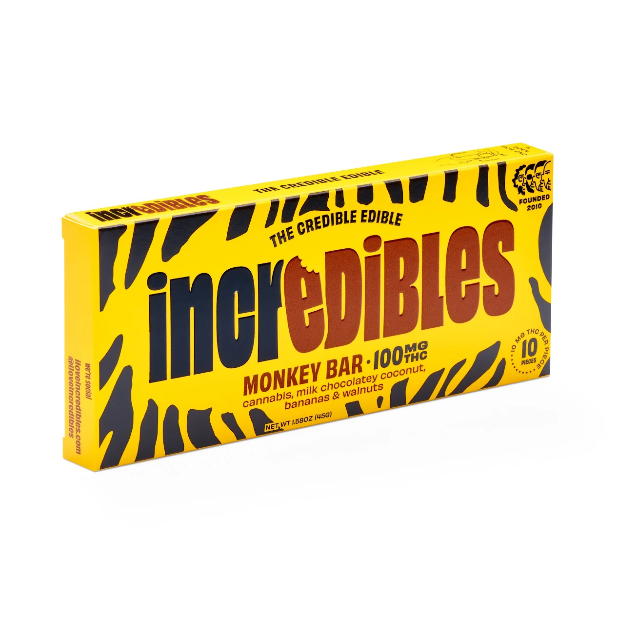 Photograph of product: 100mg - 10 Pack Edibles - Monkey Bar - Incredibles - REC