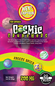 Photograph of product: Hey Captain Freeze Dried Sour Cosmic Crunchers 200mg Rec