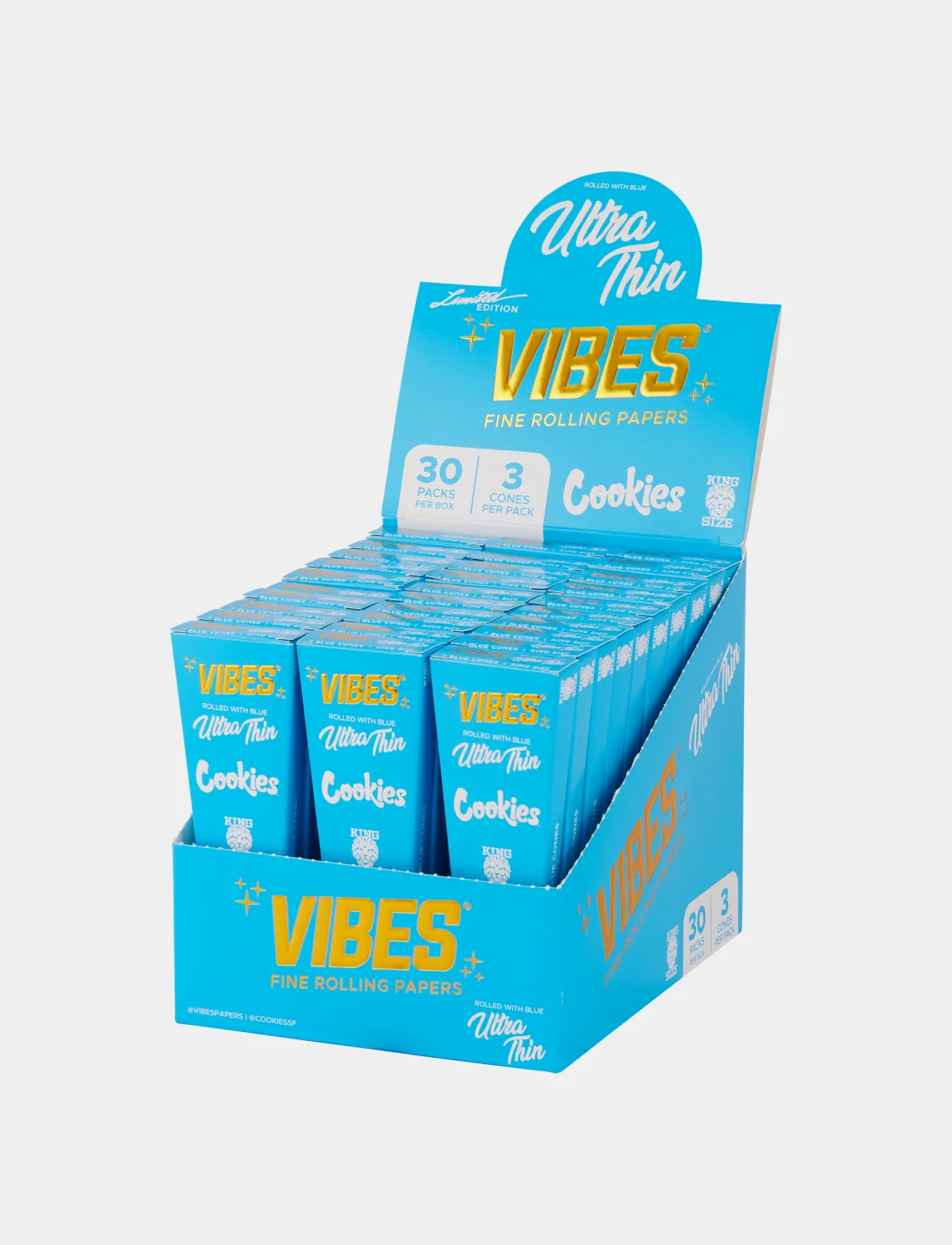 Photograph of product: Vibes | Blue cones | 3 Pack | King Size