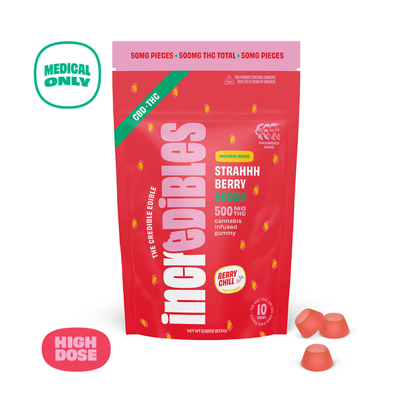 Photograph of product: MED Incredibles 1:1 Strahhhberry 500mg Gummies