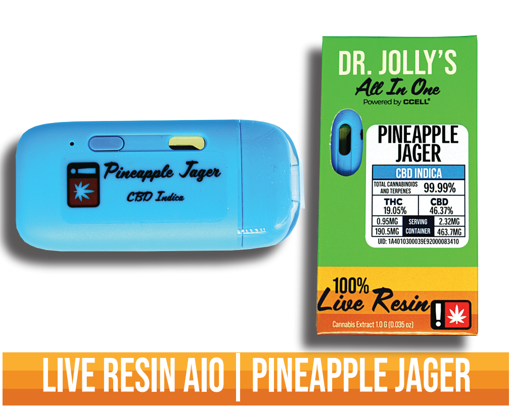 Photograph of product: 1:2 Pineapple Jager Live Resin Disposable | 1g