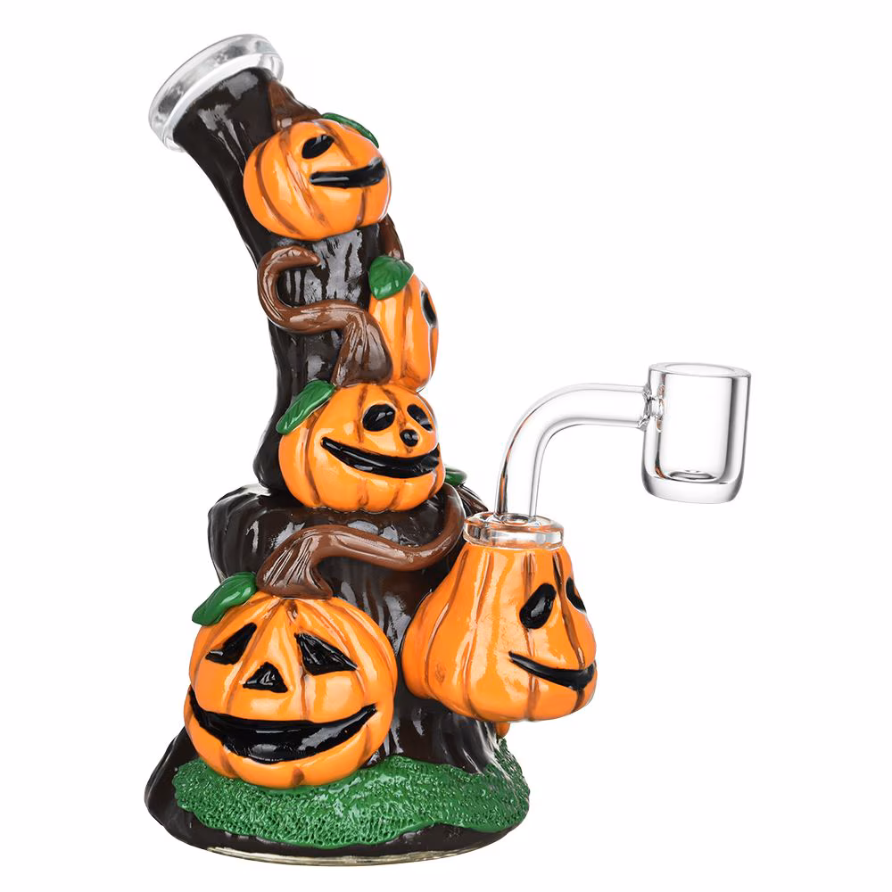 Photograph of product: Piled Up Pumpkin Patch Enamel on Glass Dab Rig - 7" - 14mm F