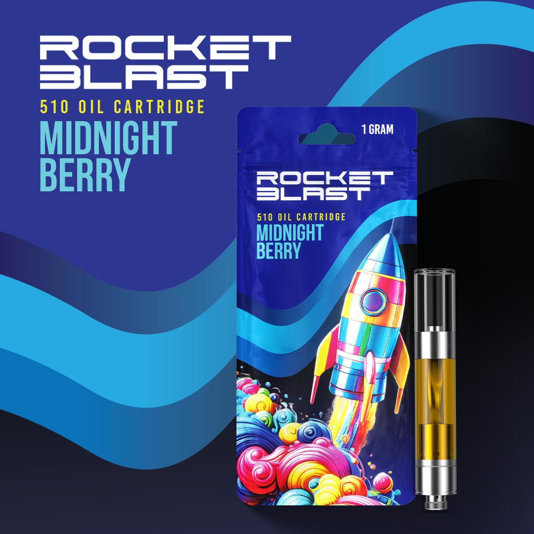 Photograph of product: Distro 10 Rocket Blast | Midnight Berry 1g Cartridge