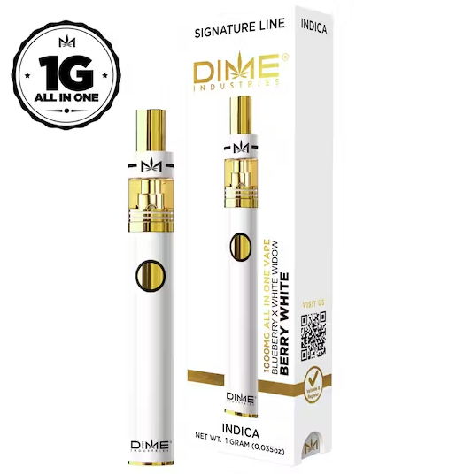 Photograph of product: Dime Industries | Berry White | All-In-One Rechargeable Vape | 1g