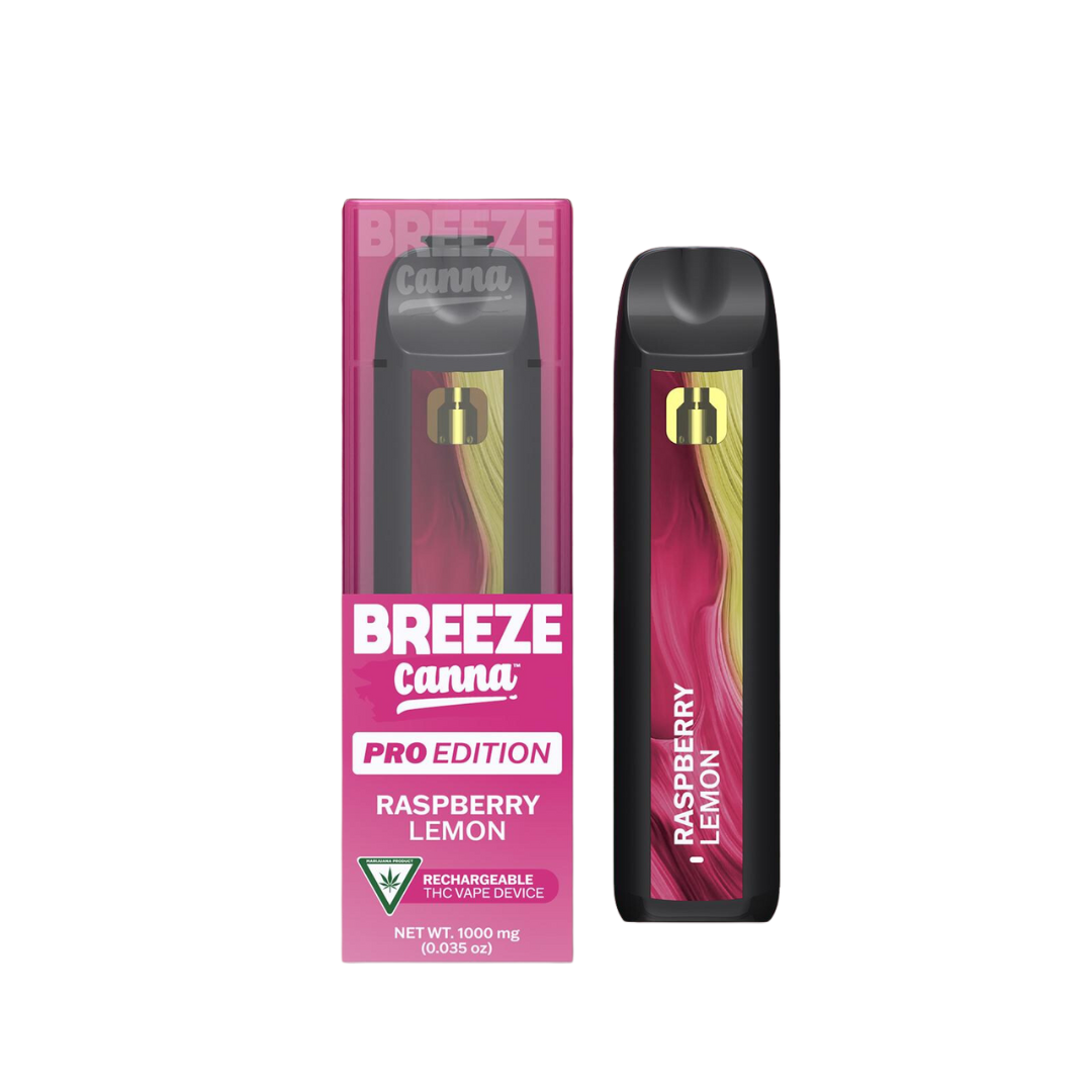 Photograph of product: Breeze Pro | Raspberry Lemon Disposable Vape | 1g