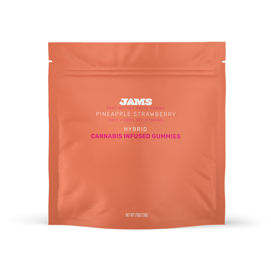 Photograph of product: Remix Jellies Ratioed Pineapple Strawberry Gummies 100mg (10-Pack | 10mg Each)