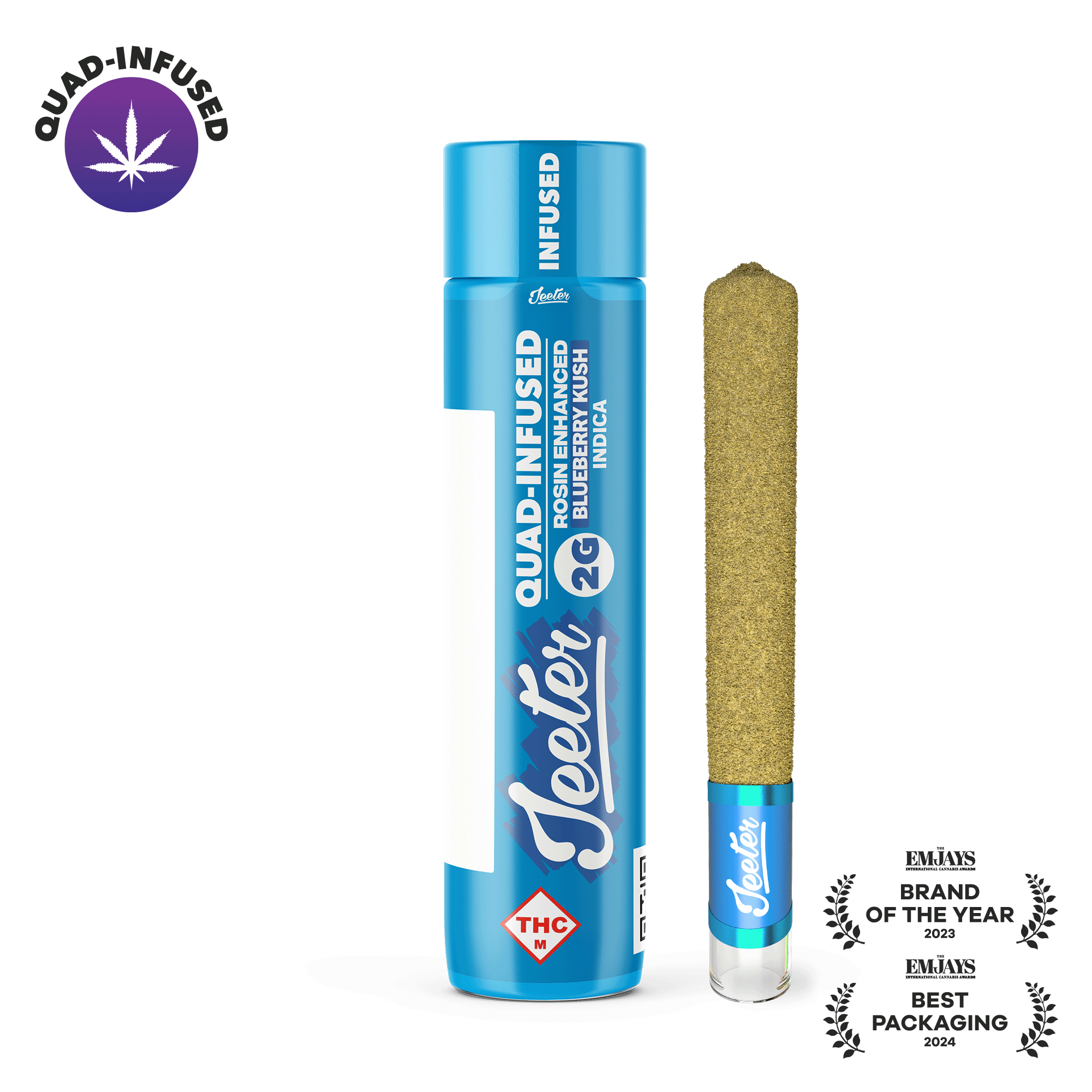 Photograph of product: JEETER - XL - PREROLL INFUSED - 2G - BLUEBERRY KUSH - INDICA