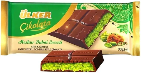 Photograph of product: Ulker Famous Dubai Flavor Dubai Chocolate 93 gr