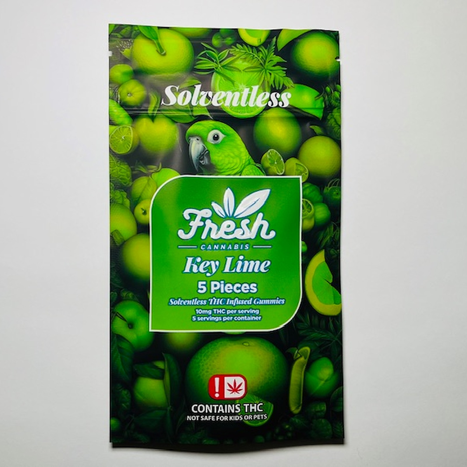 Photograph of product: Solventless Gummies 5pk - Key Lime (50mg per pack)