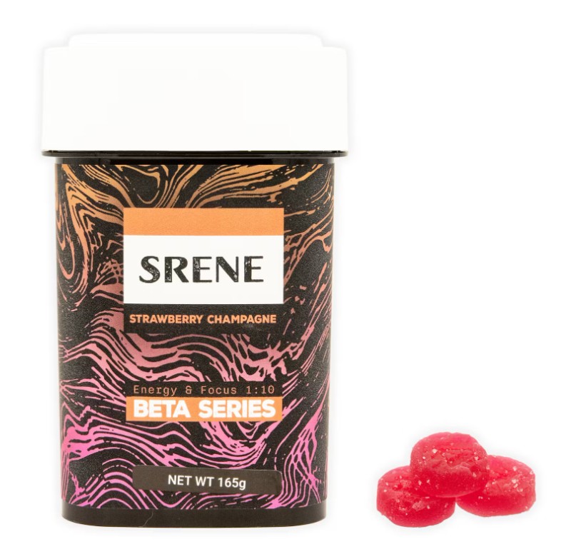 Photograph of product: (55042) 1:10 Strawberry Champagne 2mg Gummies - 50Pc