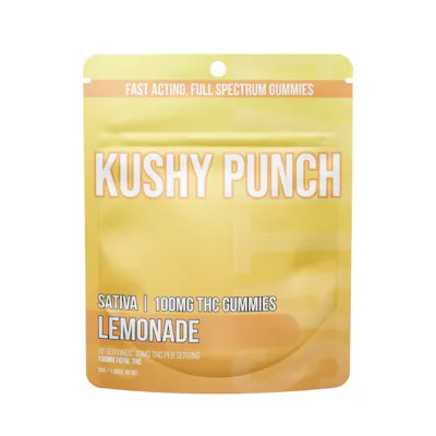 Photograph of product: Kushy | Gummies | Lemonade | 100mg TH-oui
