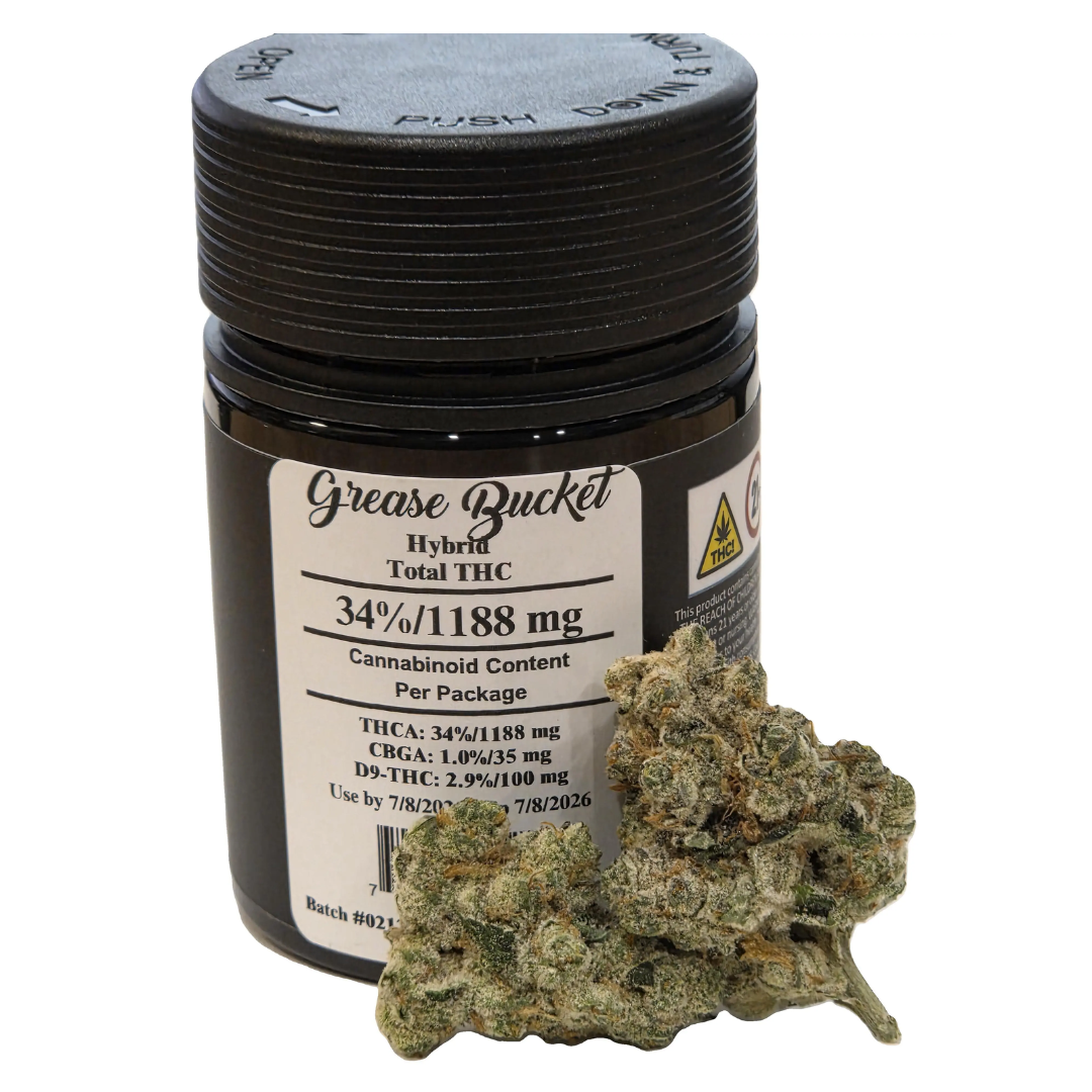 Photograph of product: Heady Tree - 3.5g Flower Jar - Grease Bucket