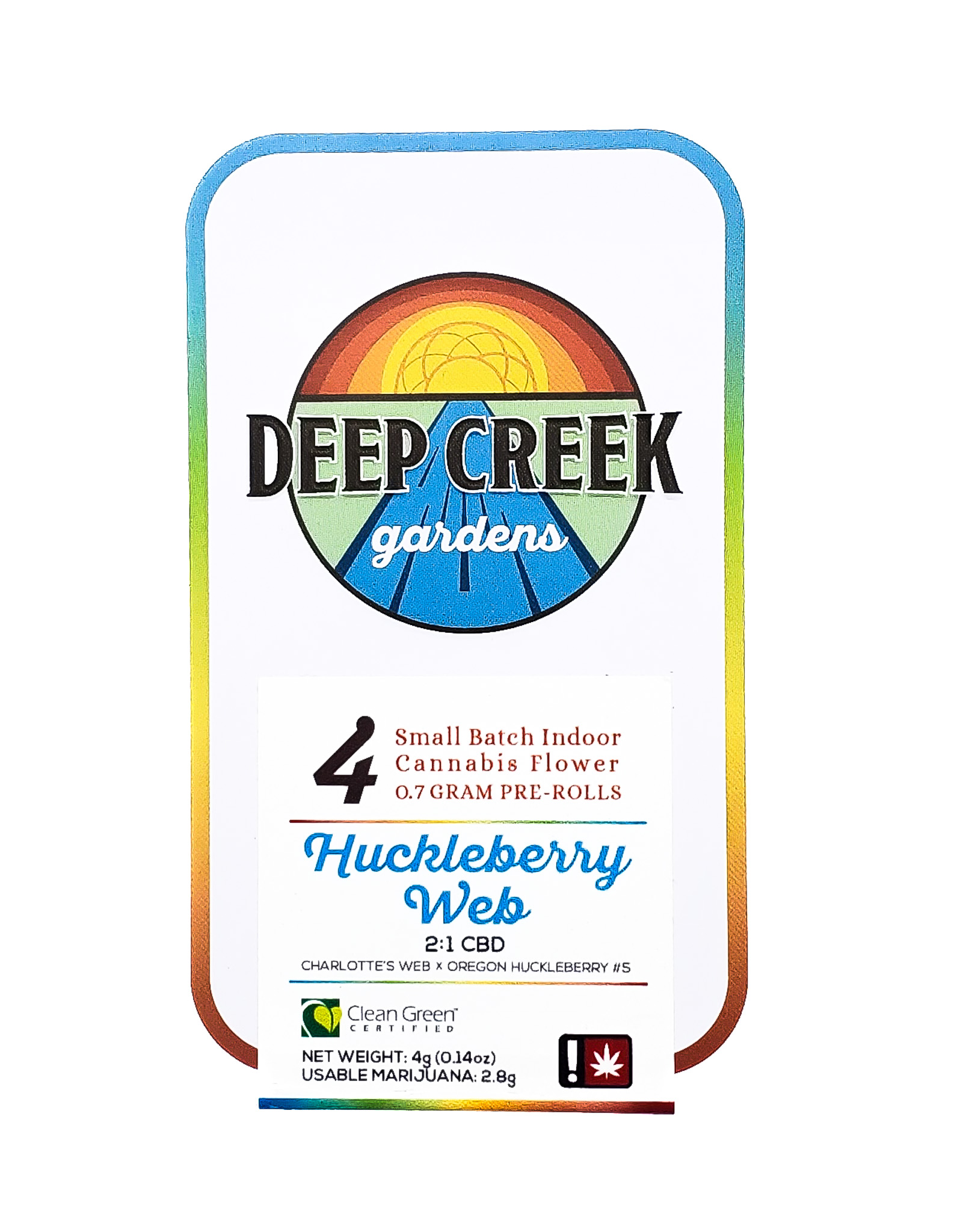 Photograph of product: Deep Creek Gardens | Pre-Roll 4pk | Huckleberry Web 2:1 | 2.8g