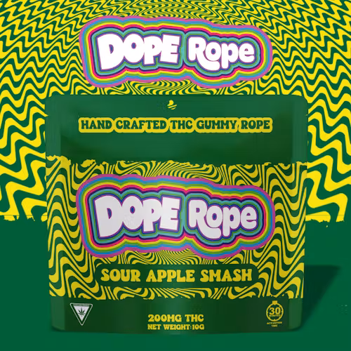 Photograph of product: Dope Rope - Sour Apple Smash - 200 MG Nerd Rope