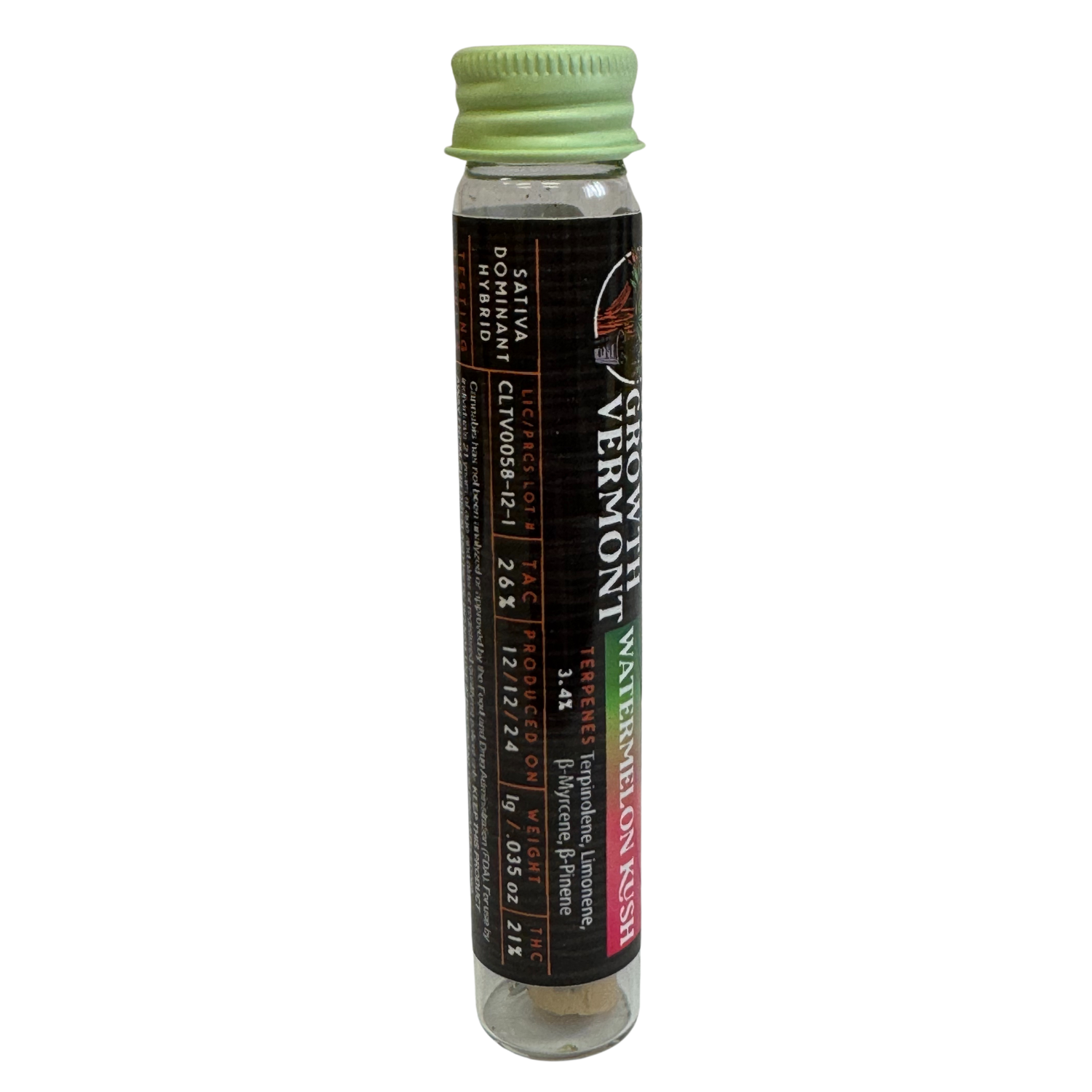 Photograph of Product: Watermelon Kush |  1g Pre-roll  | Old Growth Vermont