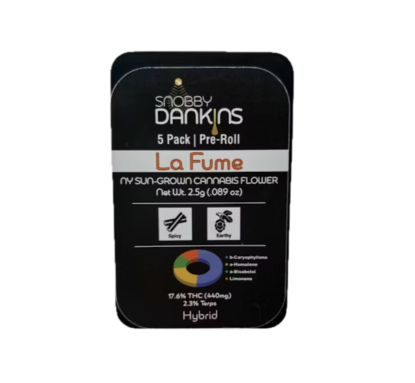 Photograph of product: SNOBBY DANKINS La Fume 5pk 0.5g Pre-Rolls