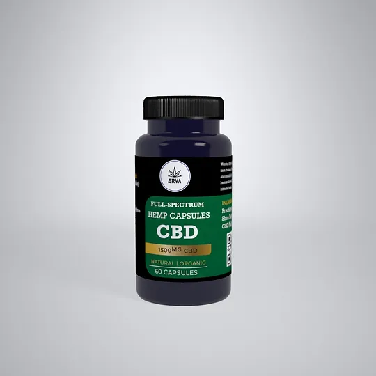 Photograph of product: CBD Capsules - 1500mg (30caps/50mg ea)