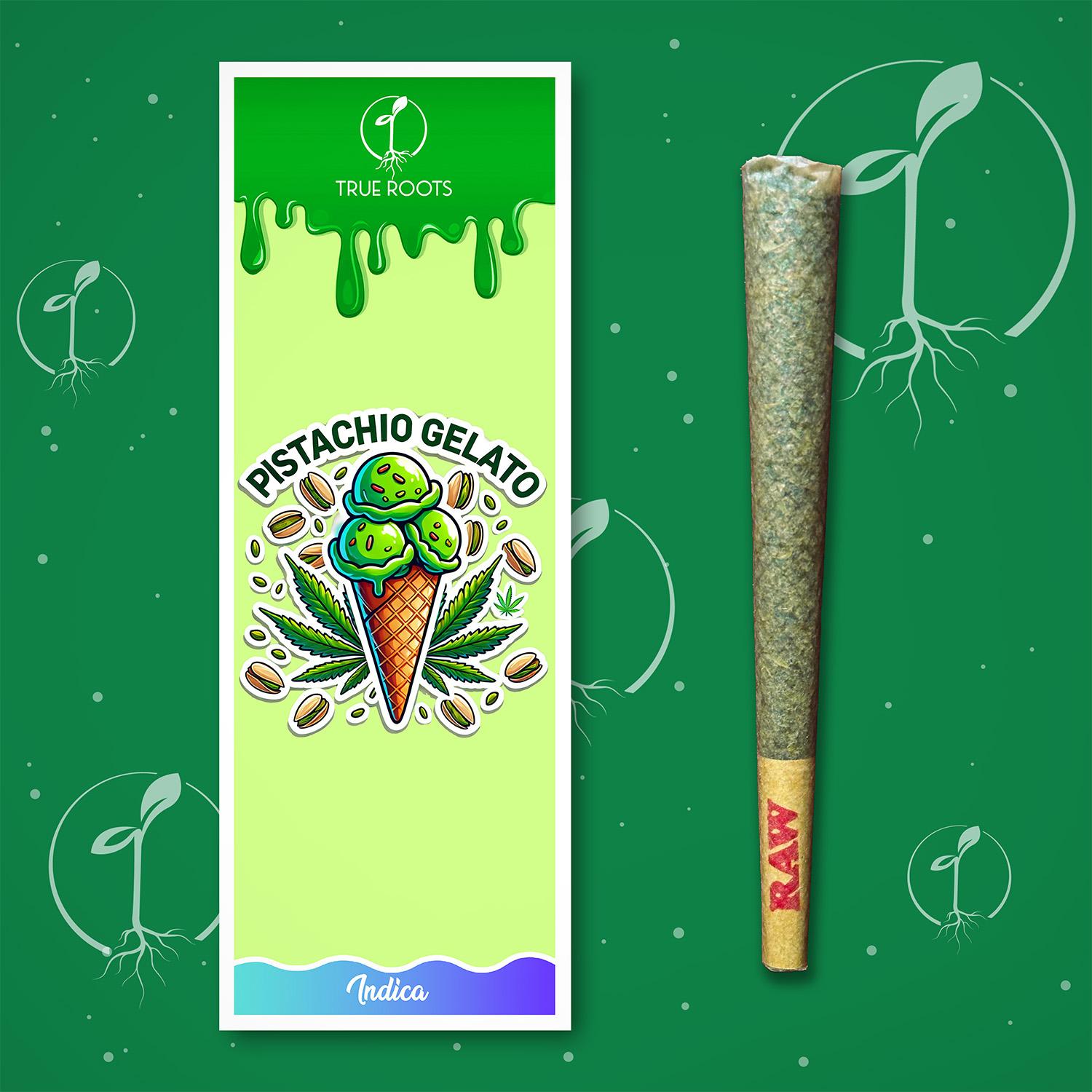 Photograph of product: Canvas Cones - Pistachio Gelato - Preroll 1.1g [Oui'd]
