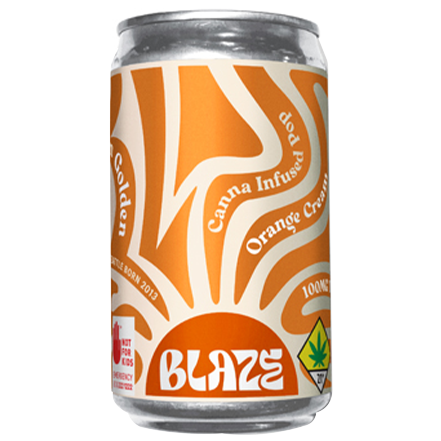 Photograph of product: Blaze Soda: Orange Cream Pie 100mg - 6oz Can