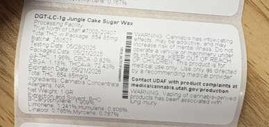 Photograph of product: Live Resin Jungle Cake Sugar Wax