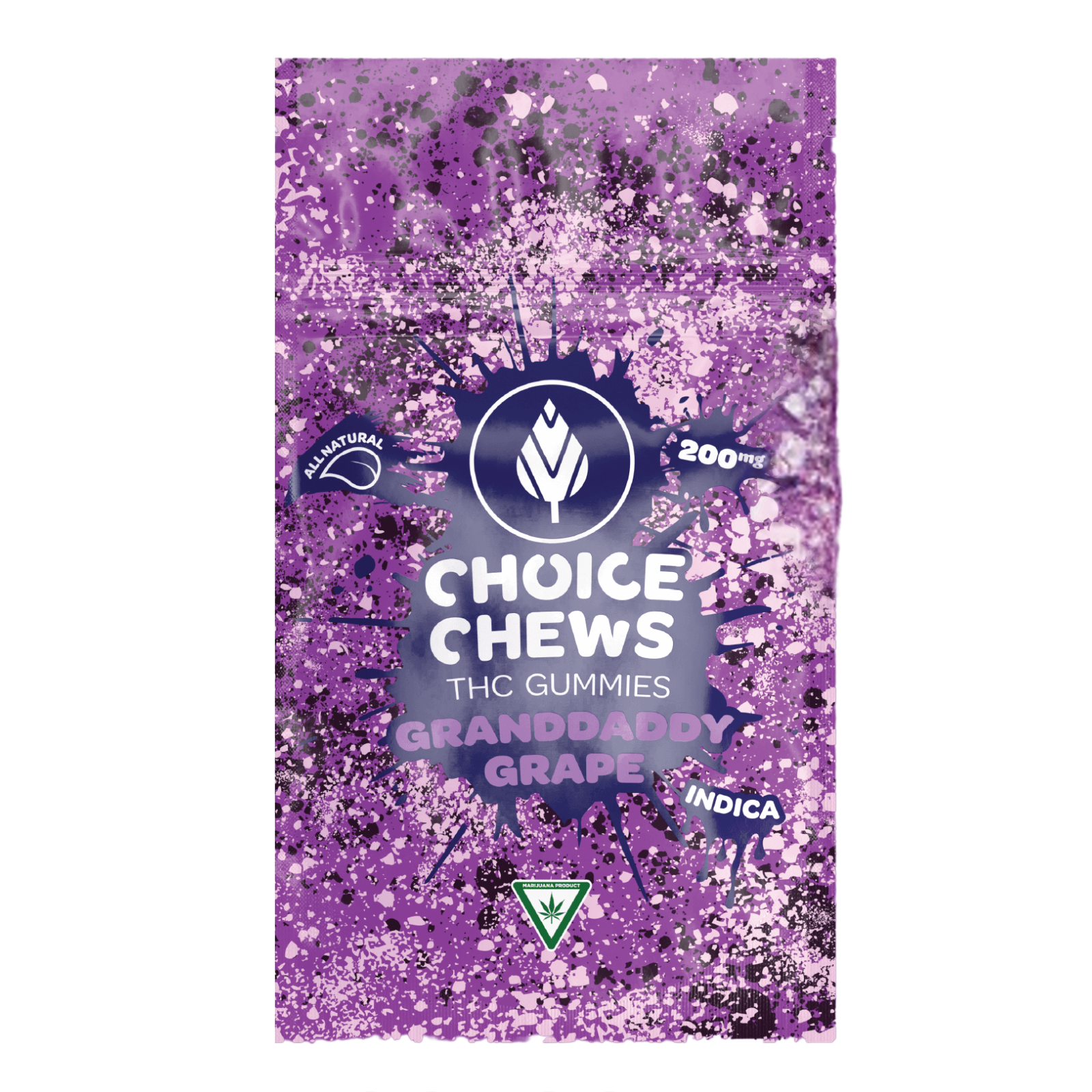 Photograph of product: Choice Chews | Granddaddy Grape | 200mg Gummies