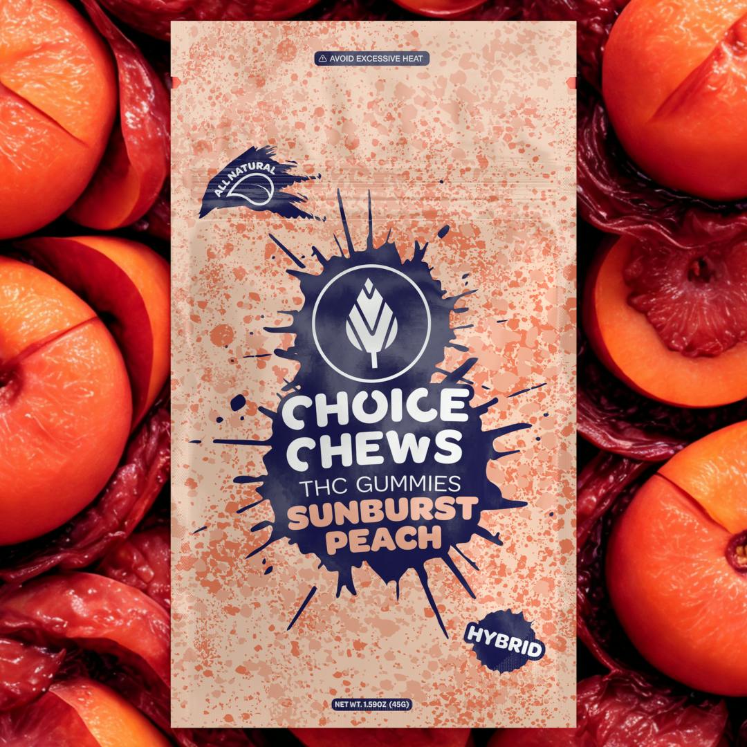 Photograph of product: Sunburst Peach (Hybrid) | Choice | Gummies | 200mg