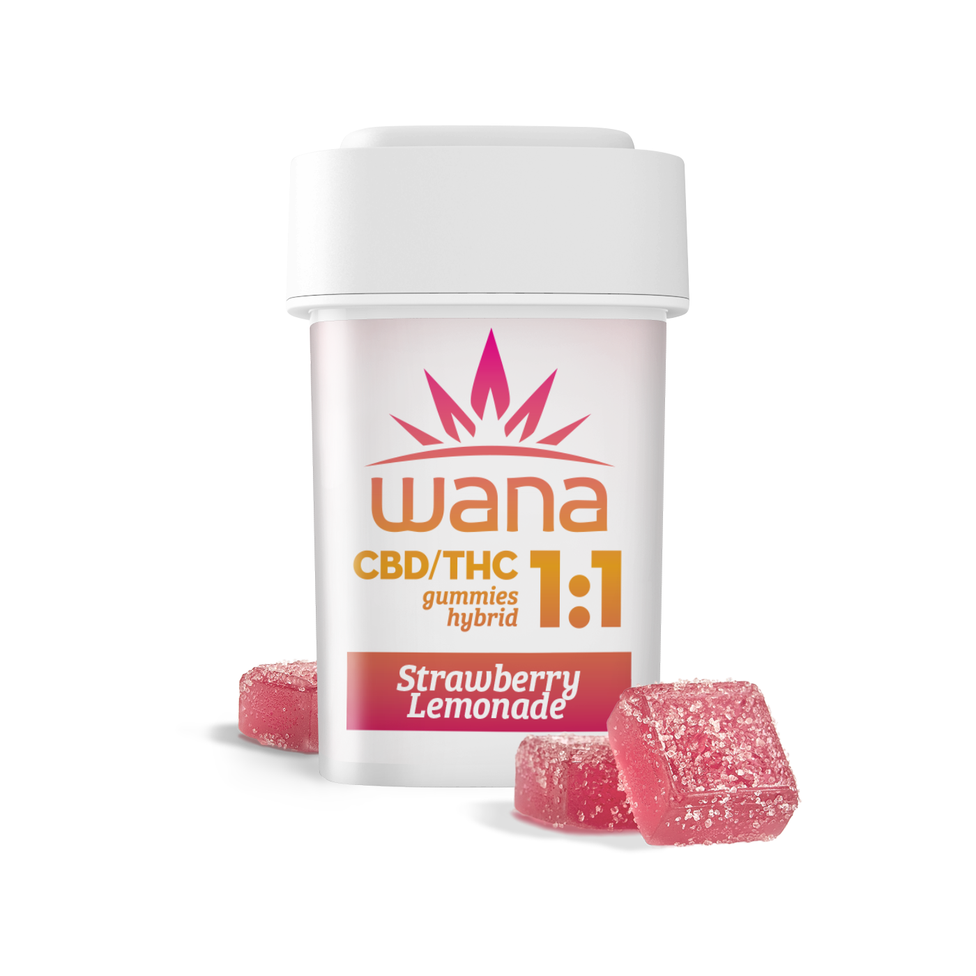 Photograph of product: 10mg 1:1 CBD:THC Gummies - Sour Strawberry Lemonade - 20 ct