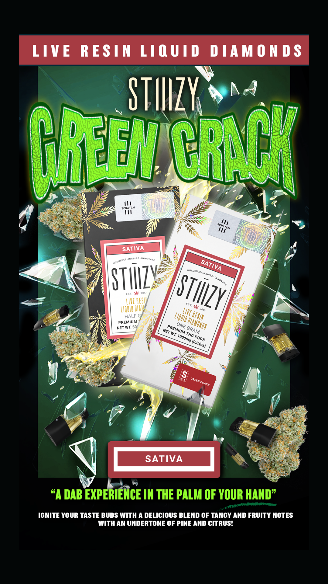 Photograph of product: LR Diamond Pod | Green Crack | .85g