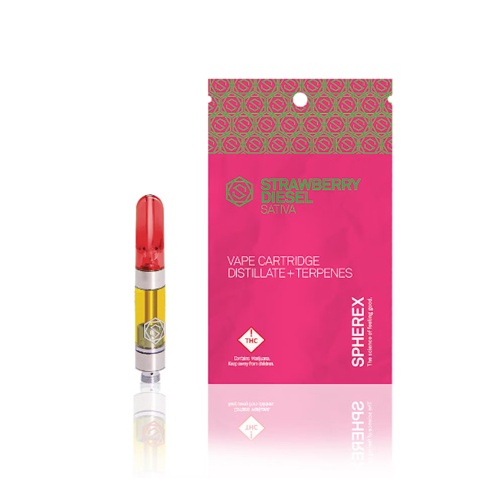 Photograph of product: Spherex Strawberry Diesel DST Cartridge 1000mg