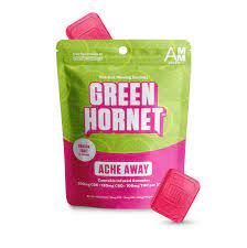 Photograph of product: Green Hornet - Ache Away - CBC:CBD:TH-oui - 2:1:1 - Dragon Fruit Gummies - 100mg