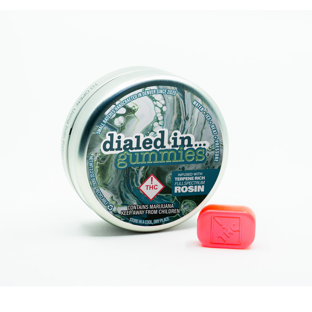 Photograph of product: Dialed In 100mg Gummies (S) OMEGA