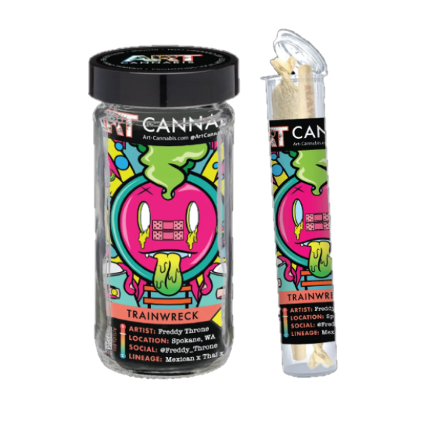 Photograph of product: Art Oui'd Trainwreck Flower Pre-Roll Oui'd 2 x .5g