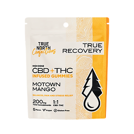 Photograph of Product: True North- Motown Mango 1:1 THC:CBD 5x40mg